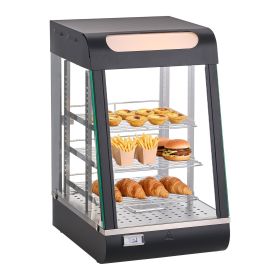 3-Tier Commercial Food Warmer Display, 800W Food Display Warmer with LED Light, Top Storage and Adjustable Shelves, 86-185 Fahrenheit Steam Heati